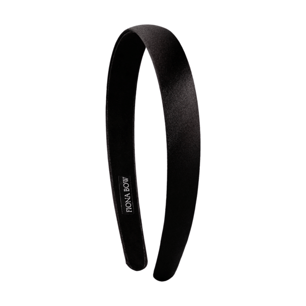 Diadema fina raso negro personalizada