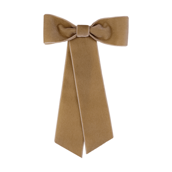 Pasador lazo terciopelo beige Lola