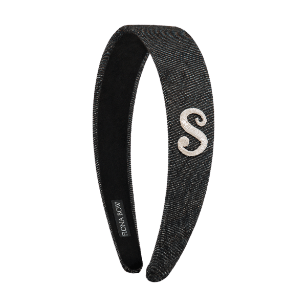 Diadema plana black denim personalizada