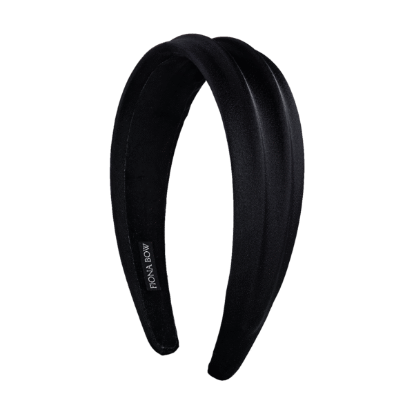 Diadema raso negro ondas