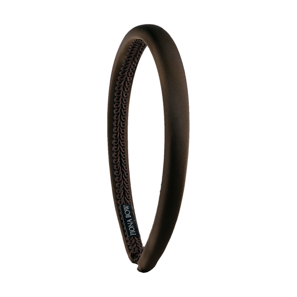 Diadema fina raso marron