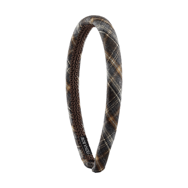Diadema fina tartan marron