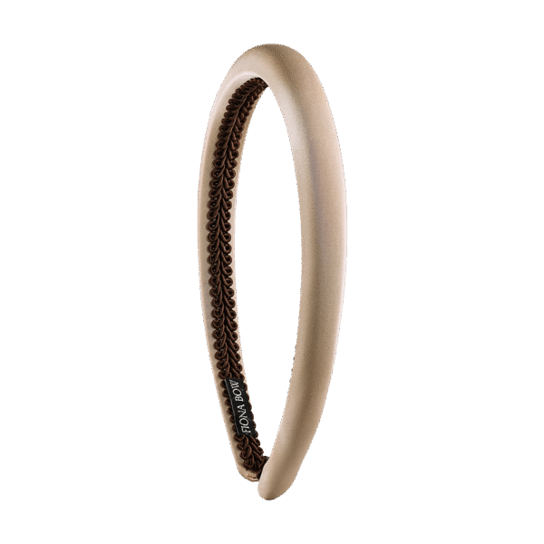 Diadema fina raso beige