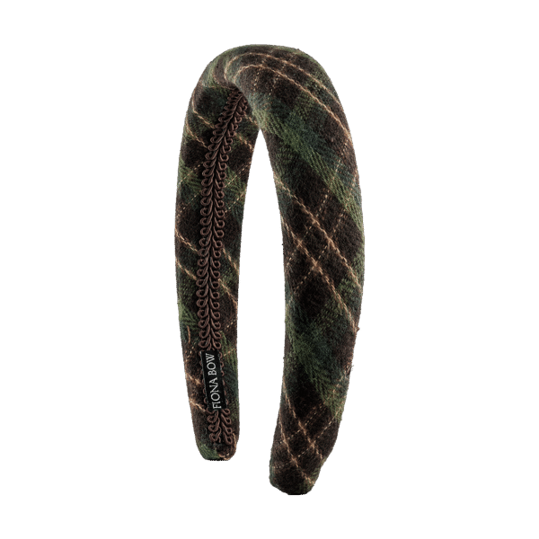 Diadema tartan verde