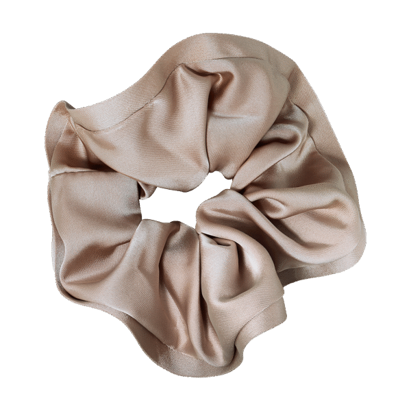 Scrunchie beige ribeteado