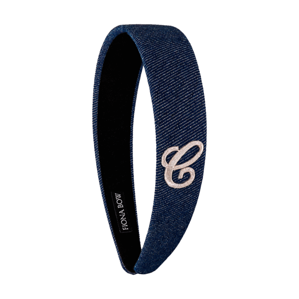 Diadema plana denim azul personalizable